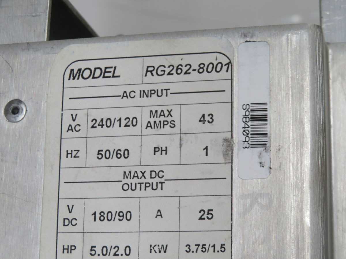 MELLTRONICS RG262-8001 INDUSTRIAL DC MOTOR DRIVE T269131