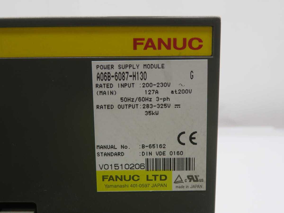 FANUC A06B-6087-H130, PLC POWER SUPPLY MODULE, 200-230V INPUT, 35KW POWER - SERVO MOTORS