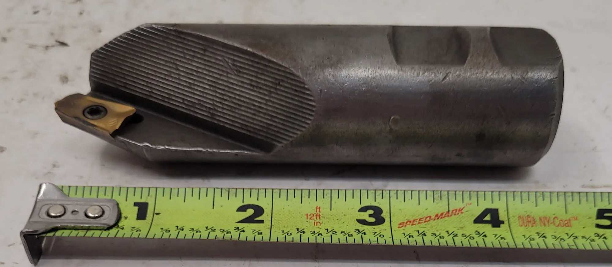 SINGLE FLUTE 45-DEGREE INDEXABLE CHAMFER TOOL, 1-1/4" SHANK, OAL 4.5" - MACHINING TOOLING & PARTS