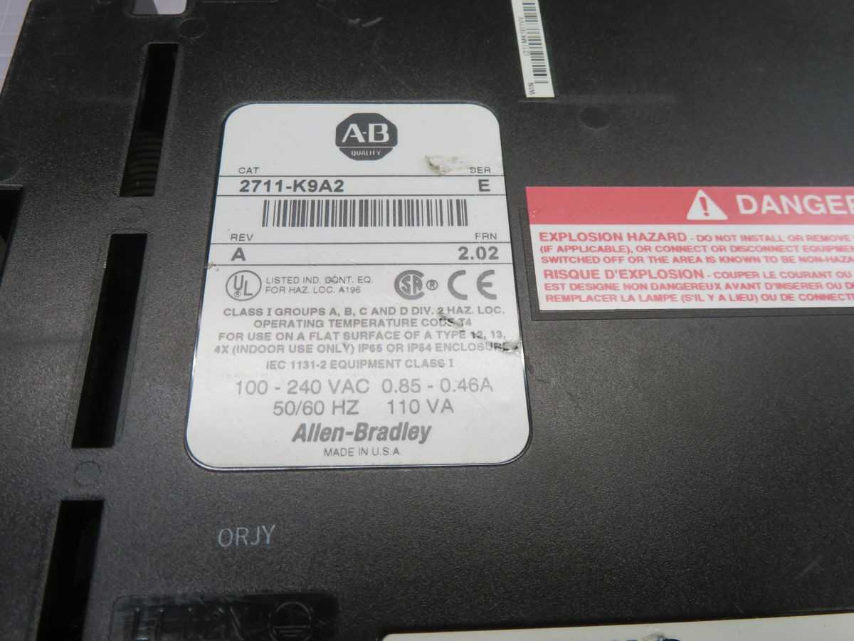 ALLEN BRADLEY, 2711-K9A2, PANEL INTERFACE, 9-INCH MONO LCD, KEYPAD, NEMA 4X/IP65 ENCL - OPERATOR INTERFACE PANELS