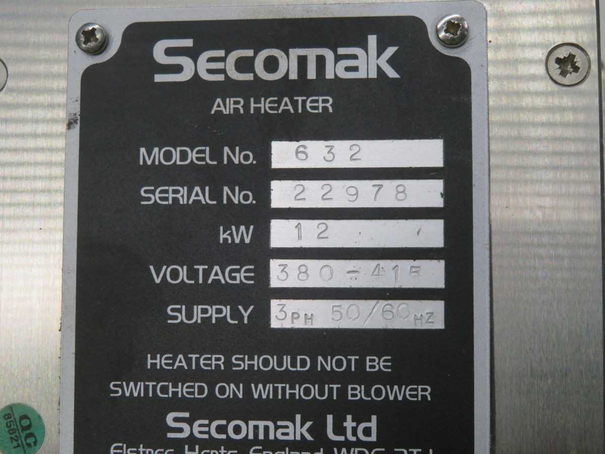 SECOMAK 632 AIR HEATER 12 KW T262021 - BAND HEATER