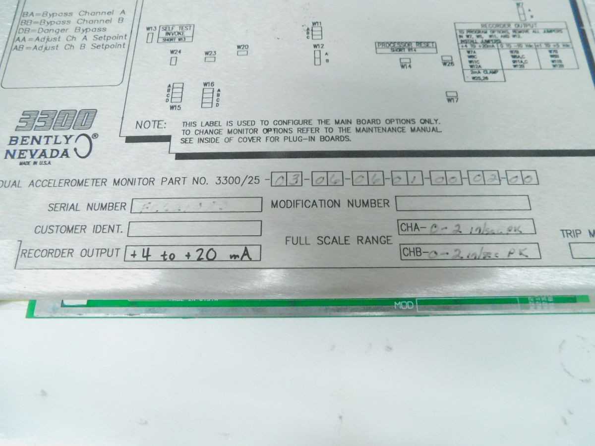 Bentley Nevada 3300/25-03-06-01-00-02-00 Dual Accelerometer Monitor M7624 - SENSORS