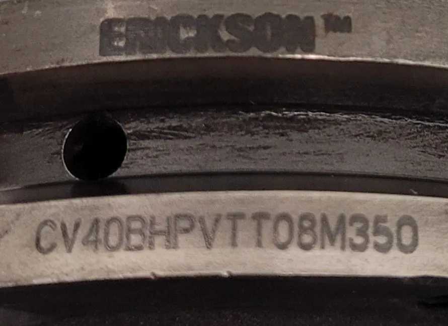 ERICKSON CV40BHPVTT08M350 TOOL HOLDER, CAT 40 TAPER, 15000 MAX RPM - MACHINING TOOLING & PARTS