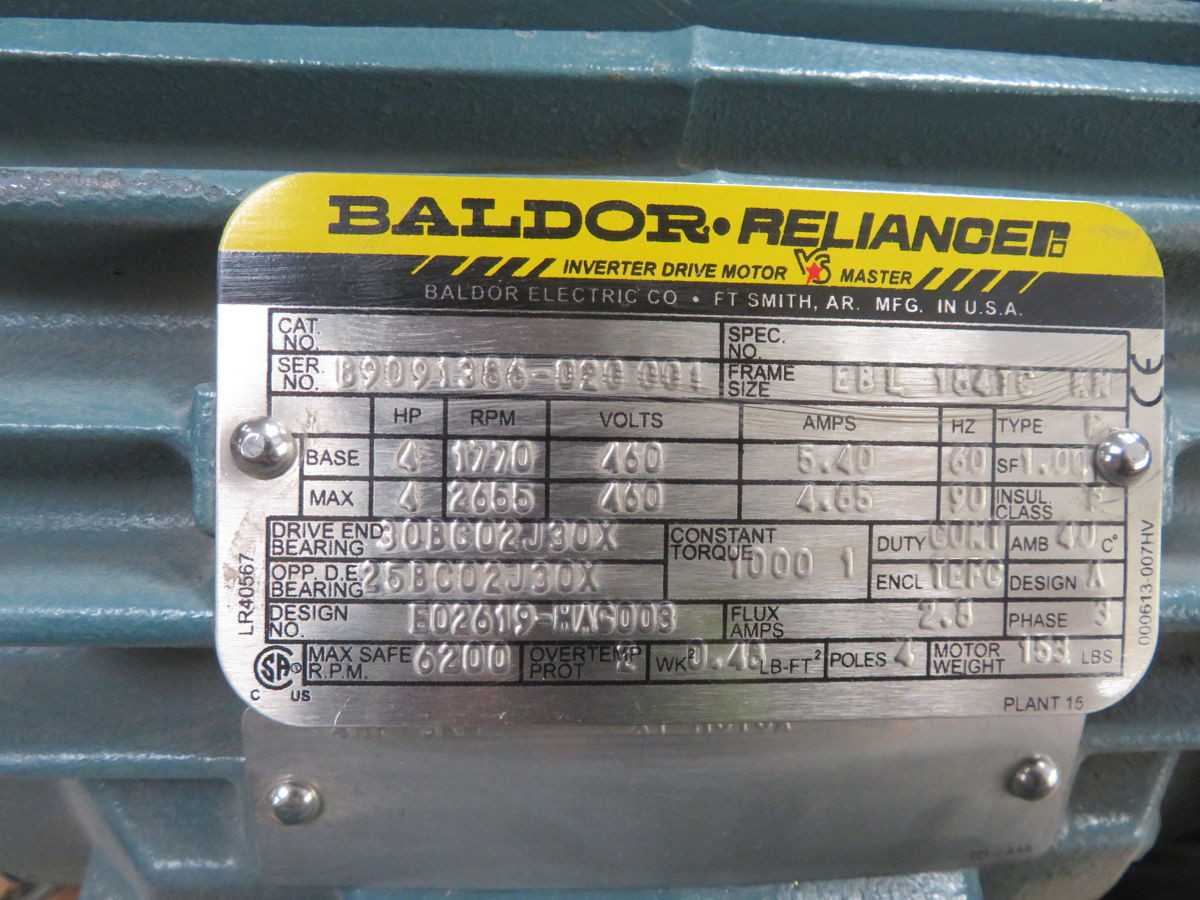 BALDOR EBL 184TC KN INVERTER DRIVE MOTOR T264886 - AC MOTOR