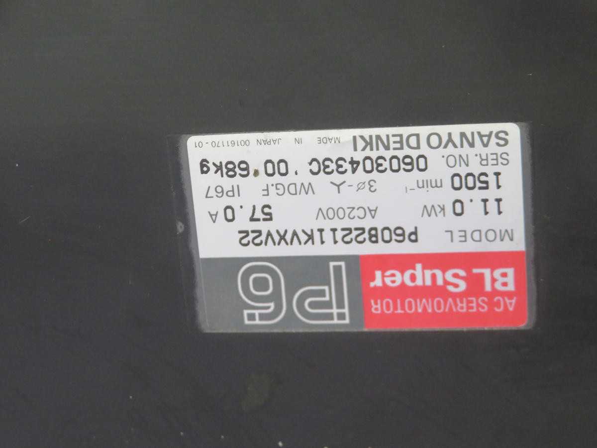 SANYO DENKI P60B2211KVXV22 SERVO MOTOR, 11.0 KW POWER, 70.0 NM TORQUE - SERVO MOTORS
