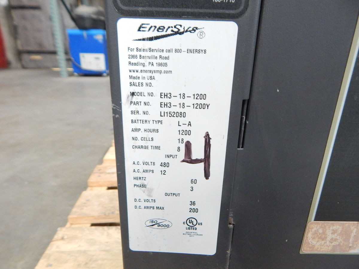 ENER SYS EH3-18-1200 36 VOLT FORKLIFT BATTERY CHARGER 1200 AH M6819 - FORKLIFTS