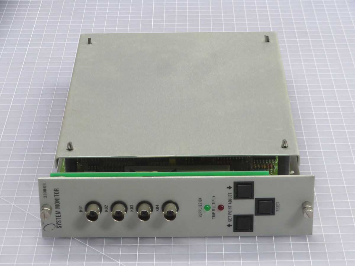 BENTLEY 3300/03-01-00 MONITOR, 2 CHANNELS, RS232 COMM, KEYPHASOR, 18-24VDC POWER, CONFIG ALARMS - PLC MODULES
