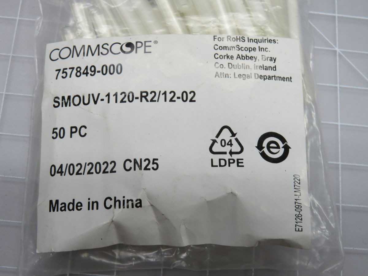 LOT OF 700 COMMSCOPE 757849-000 SMOUV-1120-R2/12-02 FIBER OPTIC SPLICE HEAT SHRINK PROTECTIVE SLEEVES T267149 - FIBER OPTIC CABLE