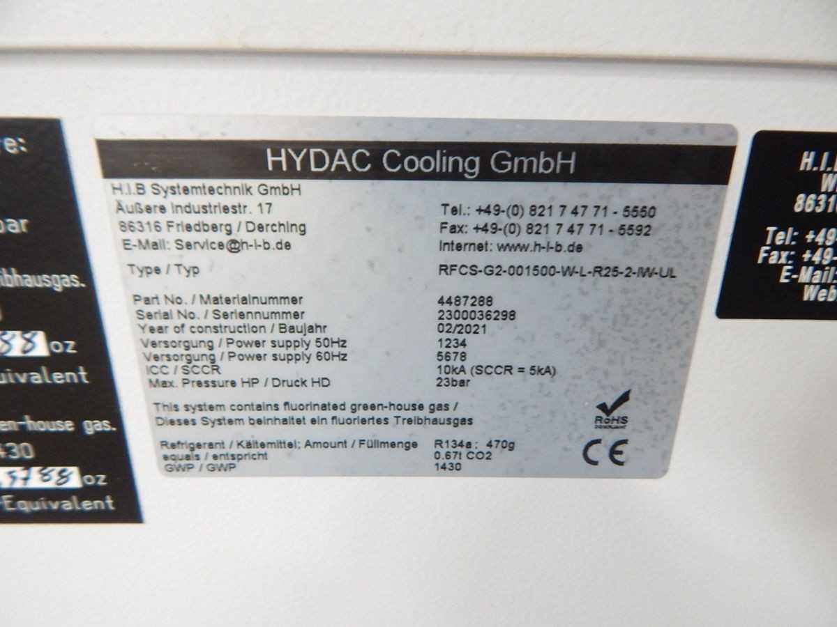 H.I.B. Systemtechnik RFCS-G2-001500-W-L-R25-2-IW-UL Chiller, 220 VAC, Single Phase - CHILLERS