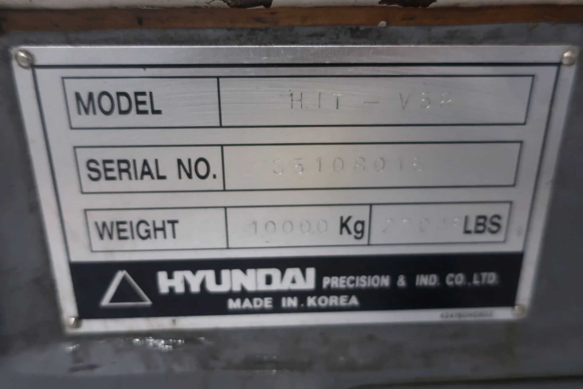 2000 HYUNDAI HIT-V5R CNC LATHE 15" CHUCK, 2000 RPM, CHIP CONVEYOR, 30 HP POWER - CNC LATHES