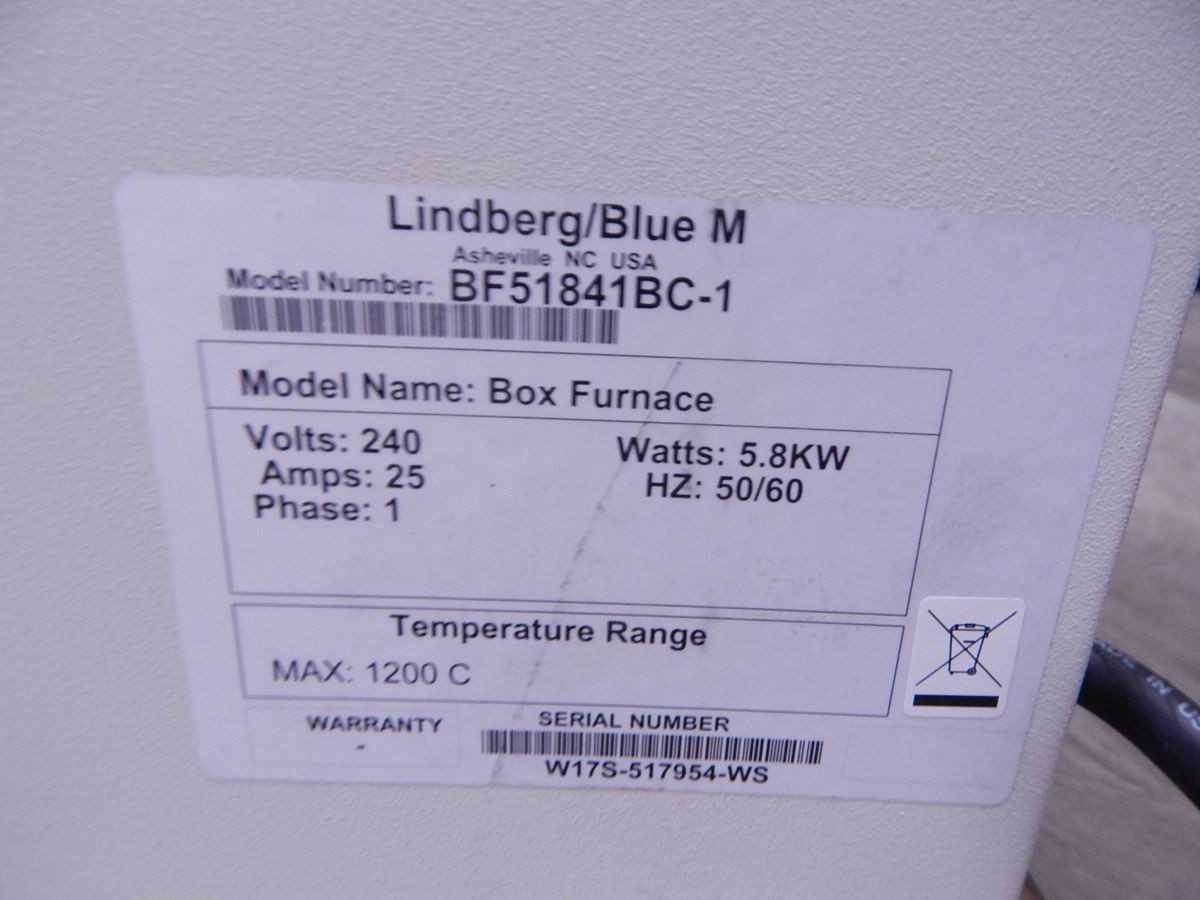 LINBERG BF51841BC-1 BOX FURNACE 55.3 L - LAB & SCIENTIFIC