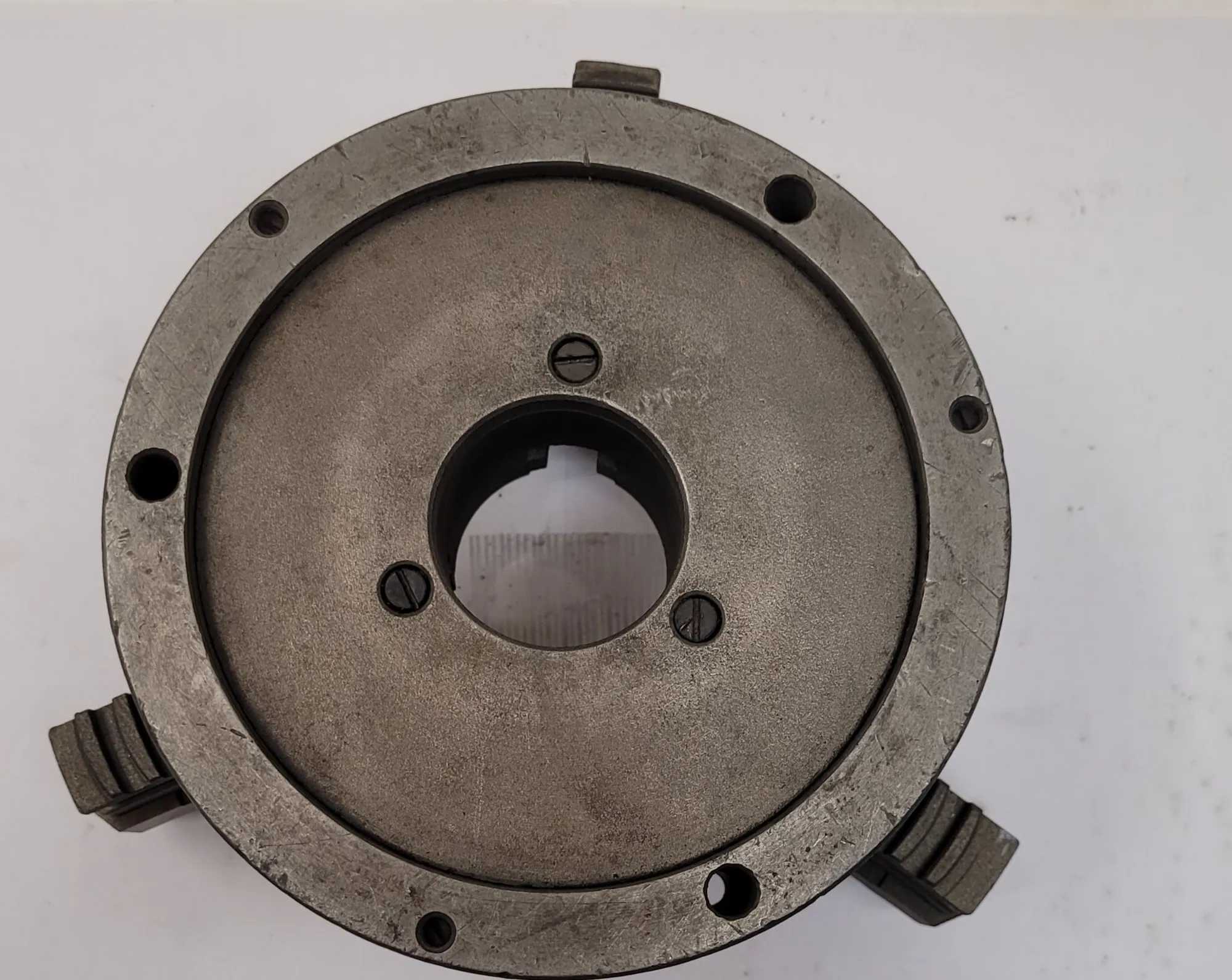 BISON 6" 3-JAW CHUCK, 1.5" CENTER HOLE, FLAT BACK - MACHINE TOOLING