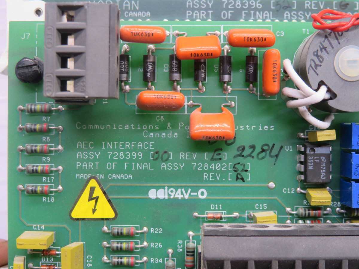 VARIAN 728396-52 728399-00 AEC INTERFACE CIRCUIT BOARD T265238 - PCB CIRCUIT BOARDS