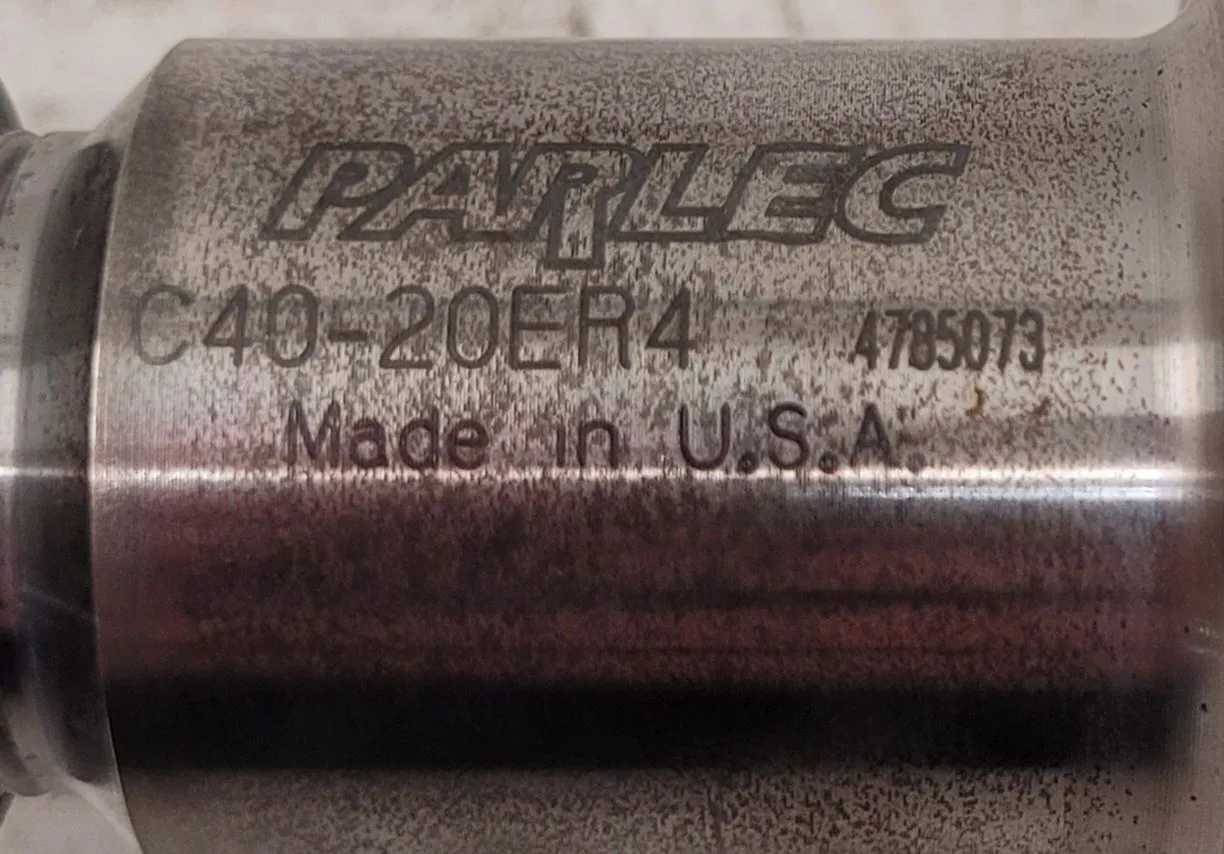 PARLEC C40-20ER4 CAT40 COLLET CHUCK 4.0" GAGE LENGTH - MACHINE TOOLING