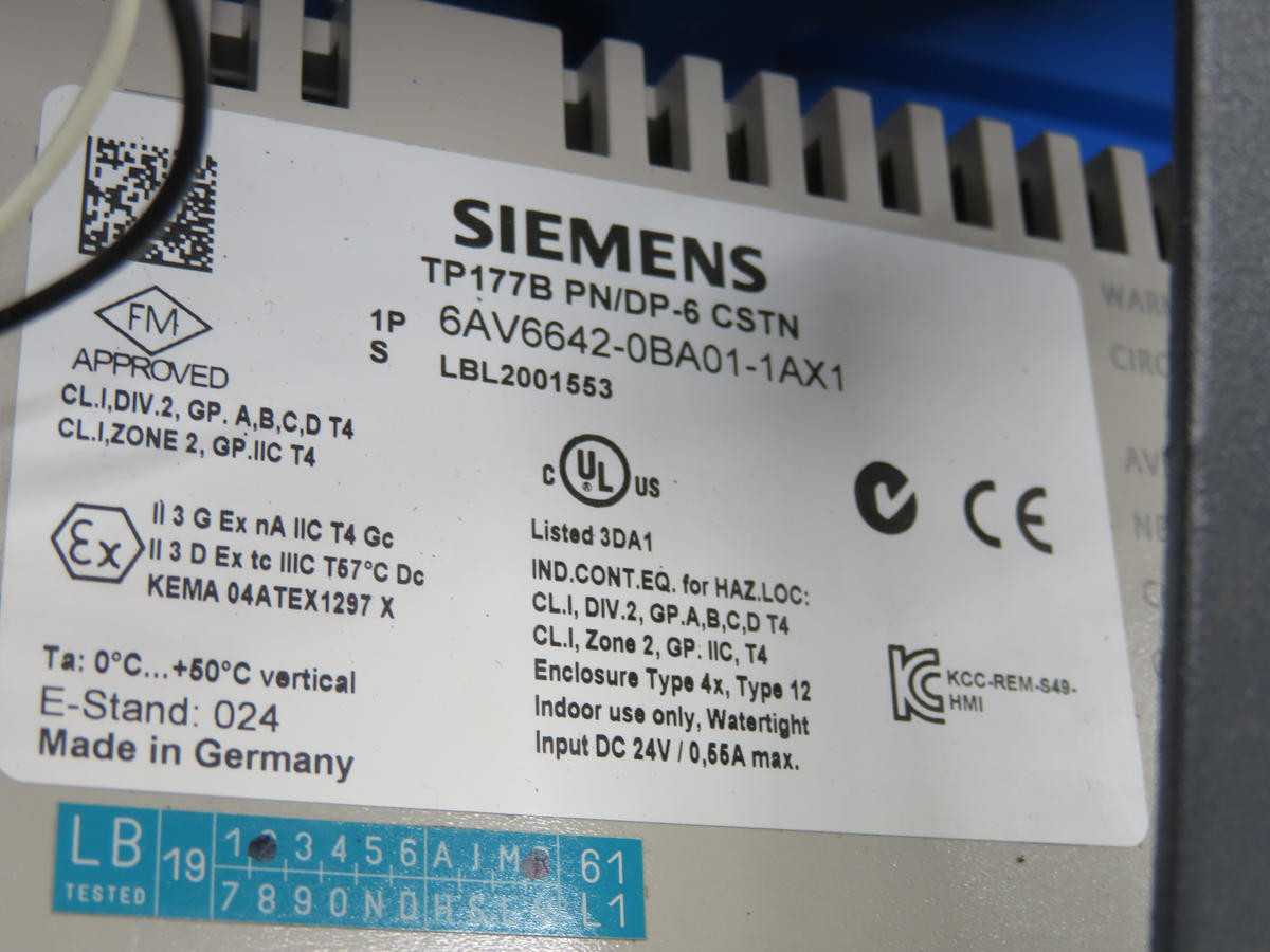 Siemens 6AV6642-0BA01-1AX1 Control Panel With 5.7 In Touch Display, 24V DC, IP65 - HMIS & DISPLAYS