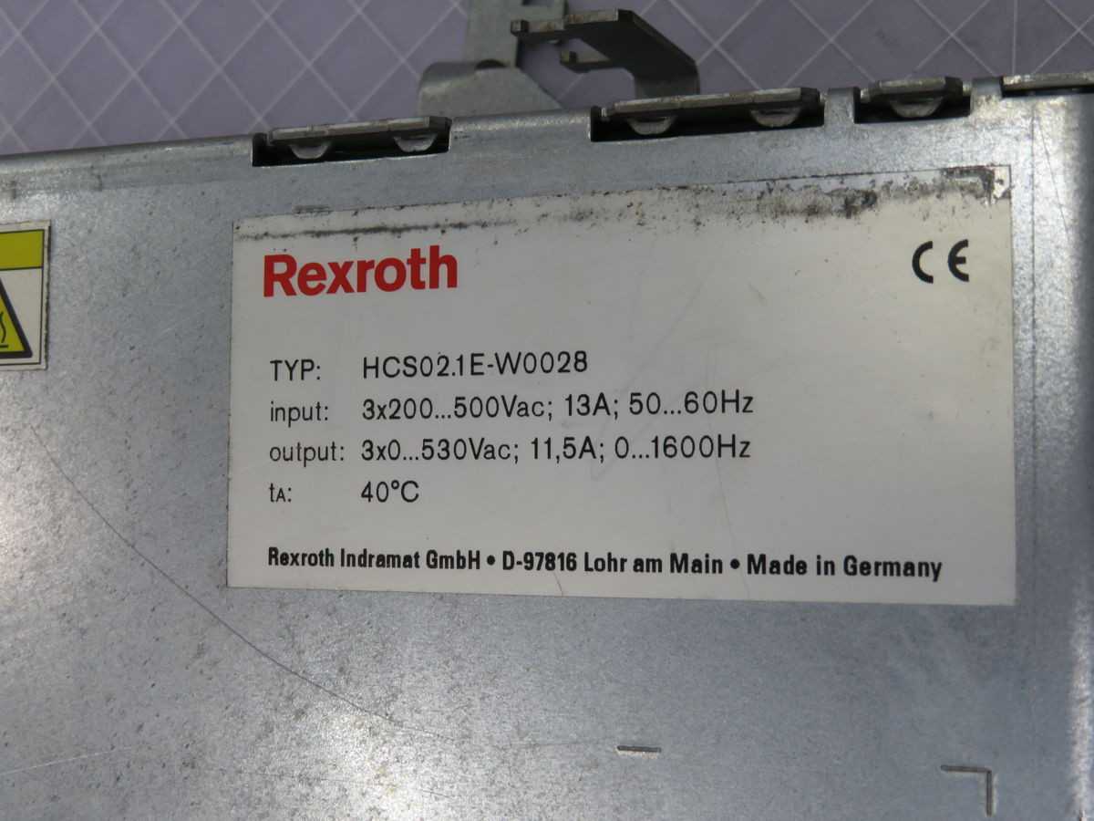 REXROTH HCS02.1E-W0028 SERVO DRIVES, 13A, 200-500V INPUT, 11.5A, 0-530V OUTPUT - SERVO