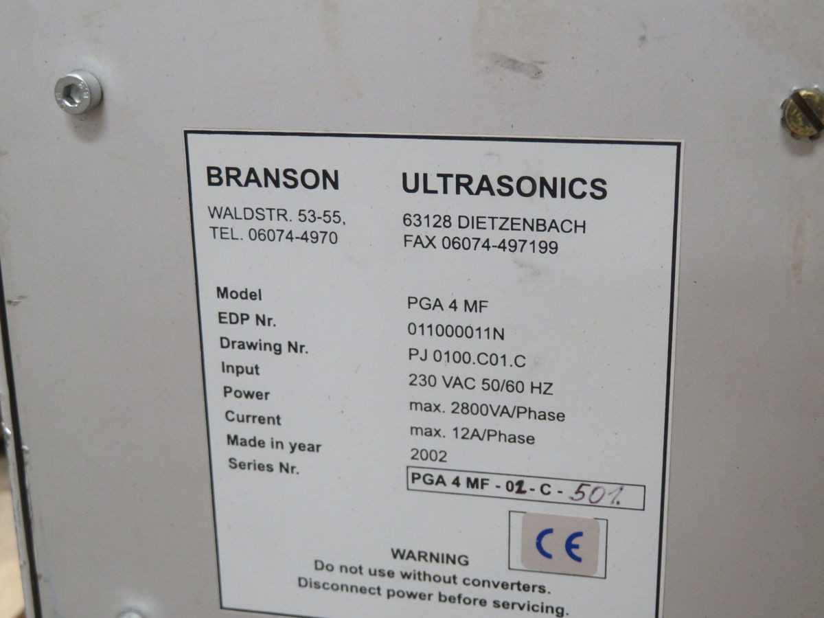 Branson PGA 4 MF Ultrasonic Signal Module T269137 - PLC MODULES