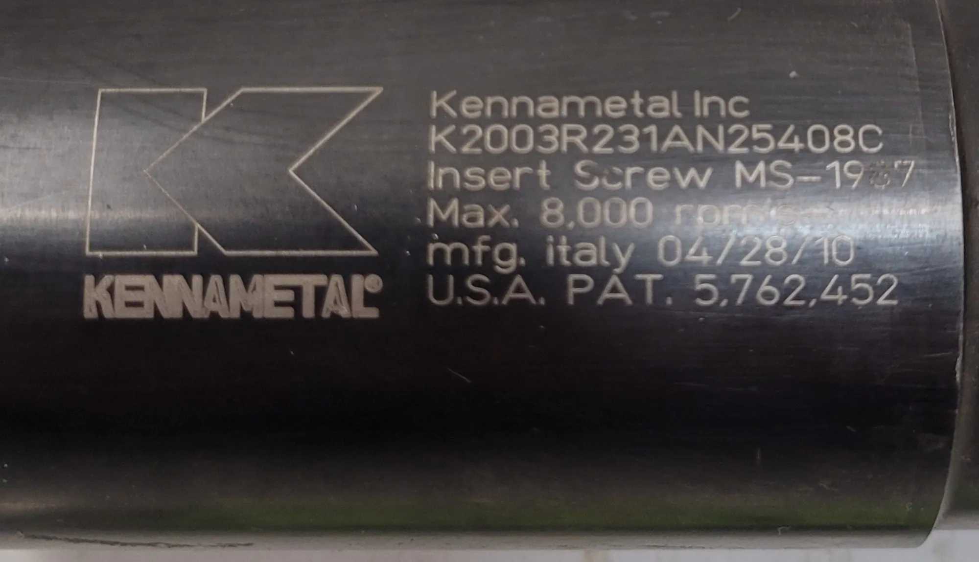 KENNAMETAL K2003R402AN25408C INDEXABLE MILLING CUTTER, 2IN SHANK, 3 FLUTE, 12 INSERT SEATS - MACHINE TOOLING