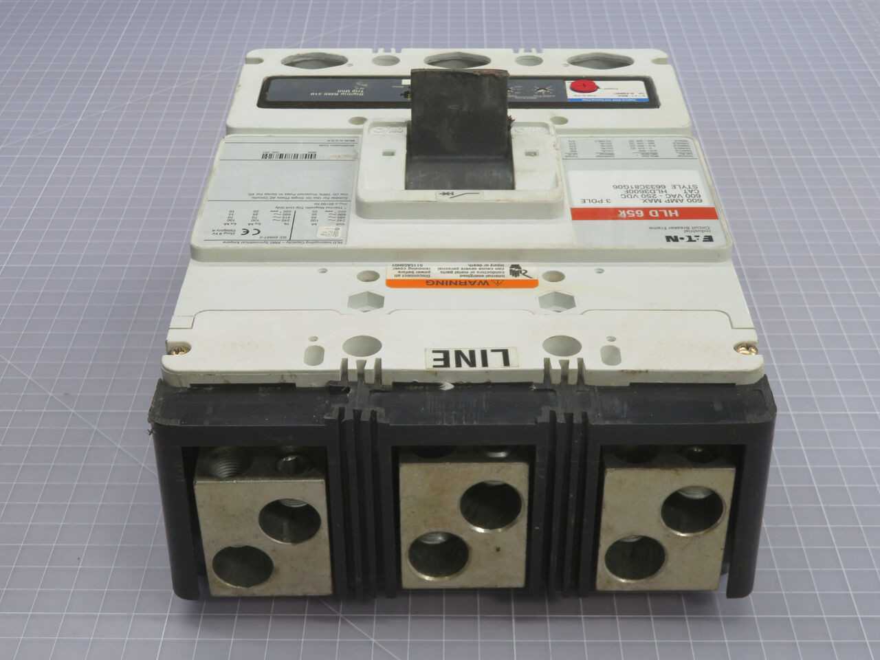 EATON HLD3600F, 3-Pole, 600A Frame, 600 VAC, 35KA Int. Rating @ 600 VAC, Fixed Therm-Mag Trip - CIRCUIT BREAKERS