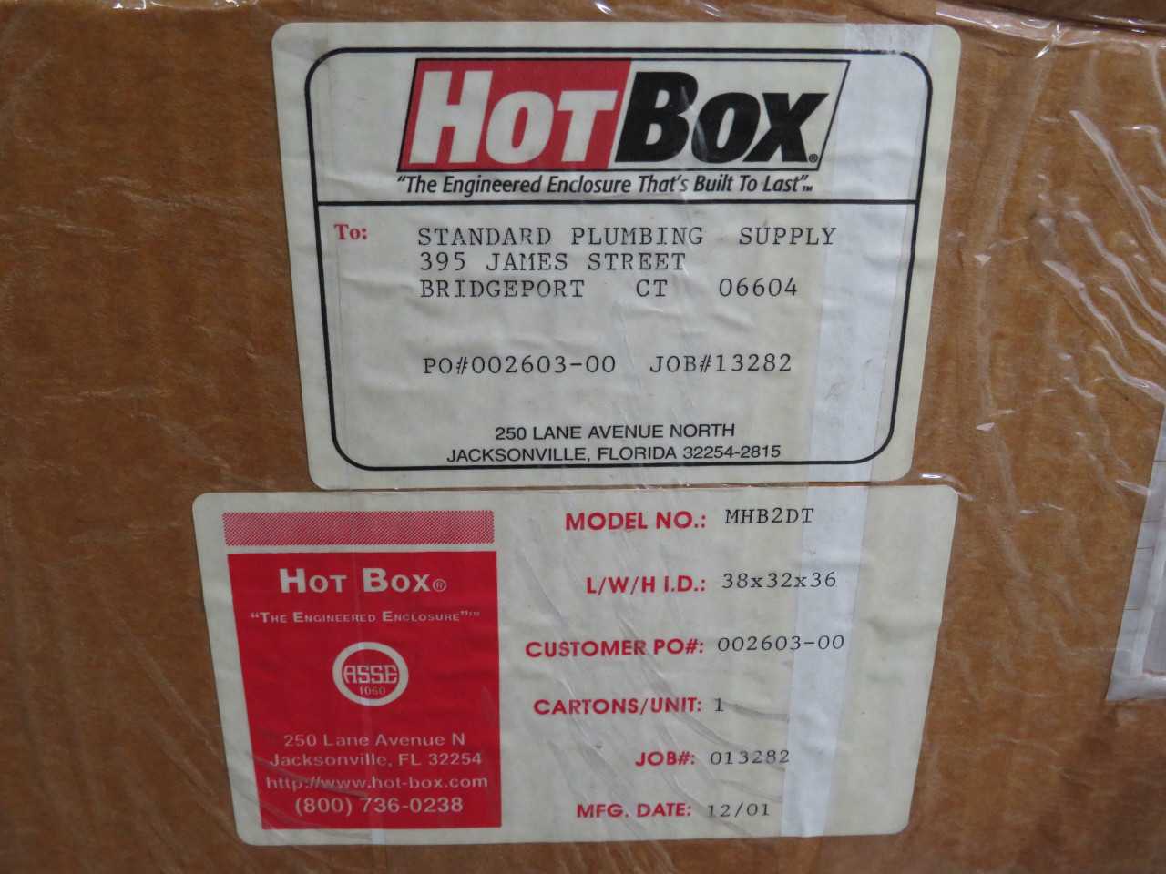 HOT BOX MHB2DT 002603-00 ENCLOSURES, 38X32X36 IN EXT. DIM, CLASS 1, MIN AMB TEMP -32°F - ELECTRICAL ENCLOSURES