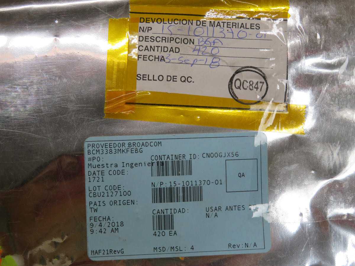 LOT OF 420 BROADCOM BCM3383MKFEBG ICS - ELECTRONIC COMPONENTS