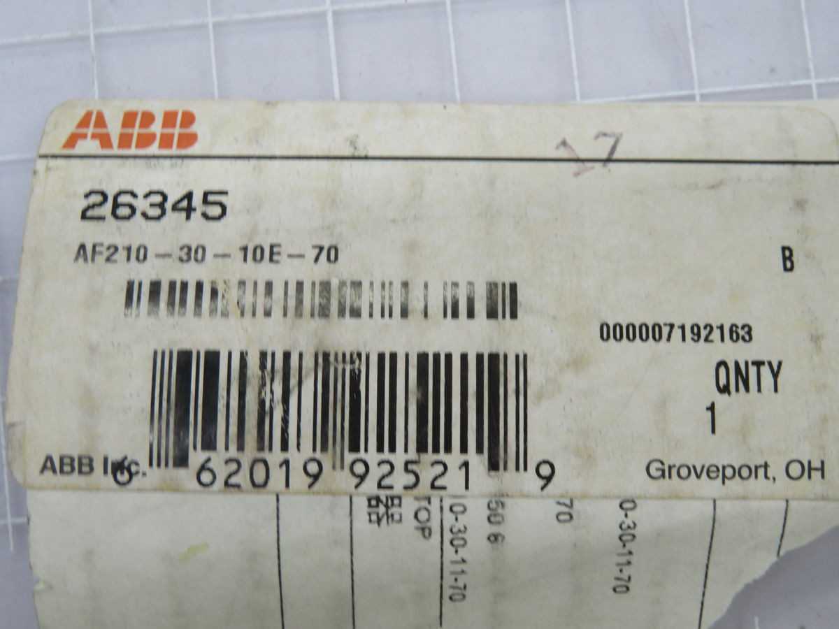 ABB AF210-30-10E-70 26345 CONTACTOR T258861 - CONTACTORS