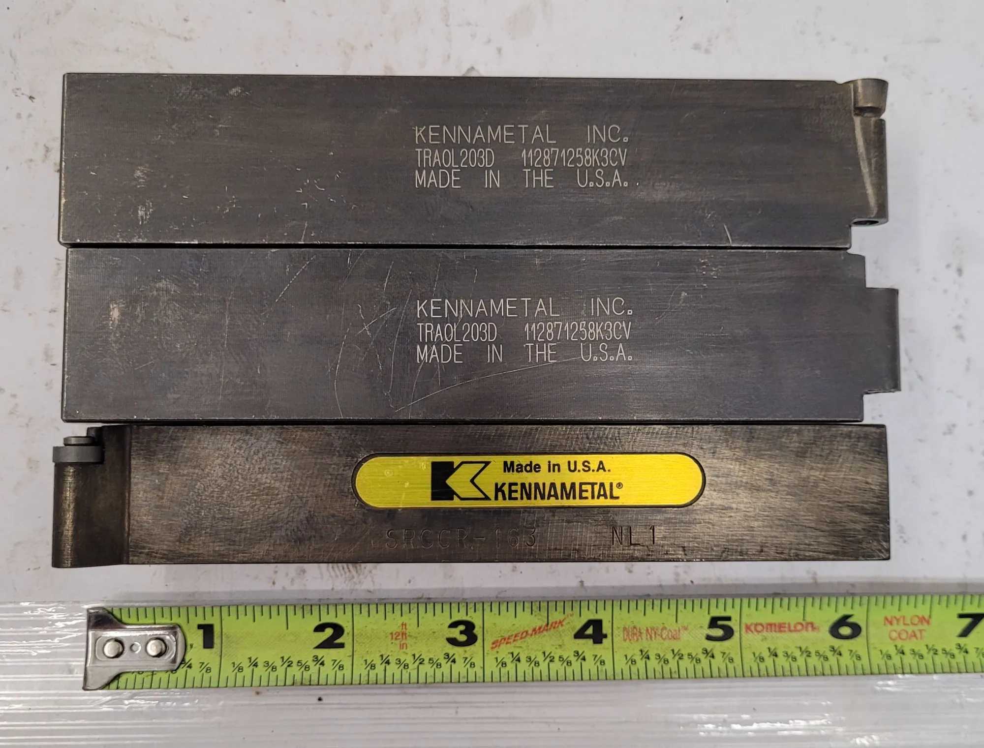 KENNAMETAL TOOL HOLDER LOT (3 TOTAL): (2) TRAOL203D AND (1) SRGCR163 - VARIOUS SPECS. - MACHINING TOOLING & PARTS