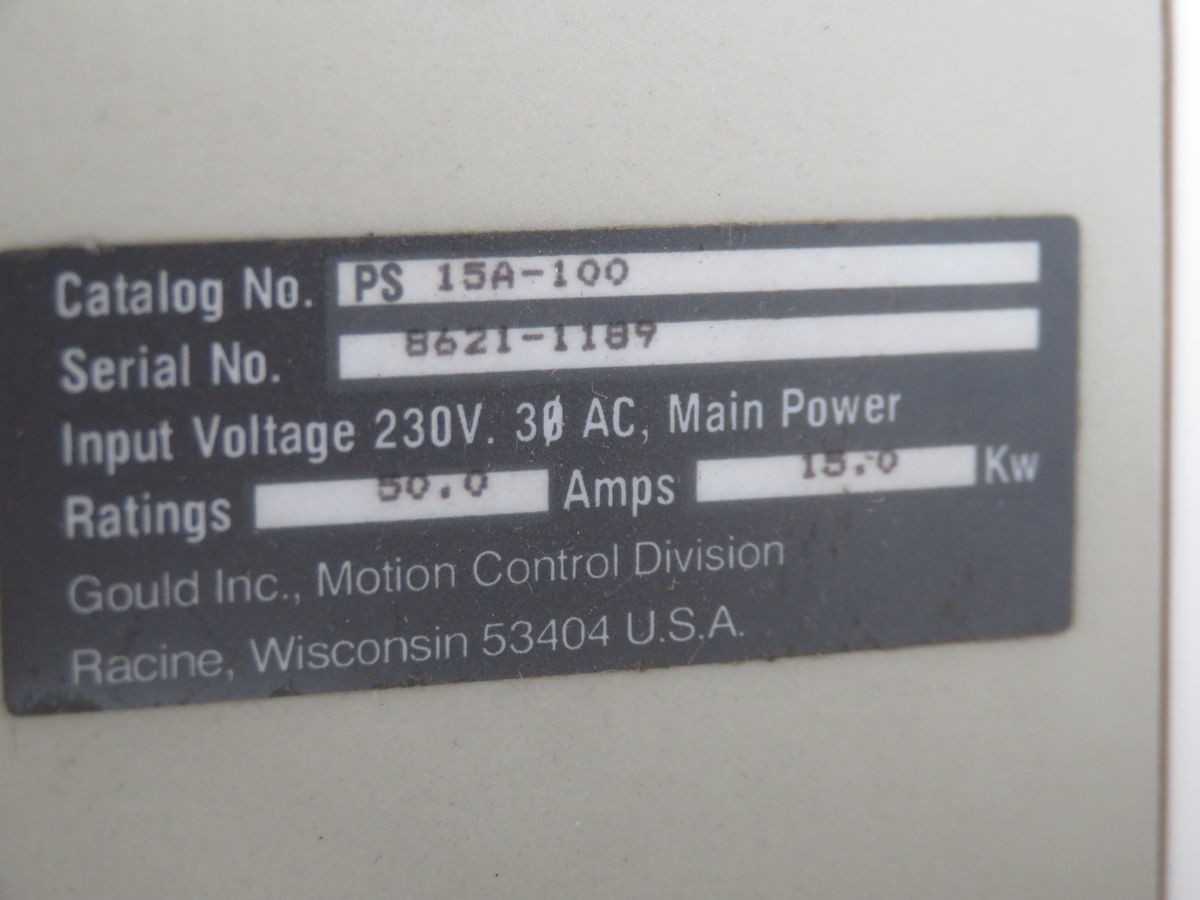 GOULD PS 15A-100 VINTAGE INDUSTRIAL DC POWER SUPPLY T268373 - POWER SUPPLIES