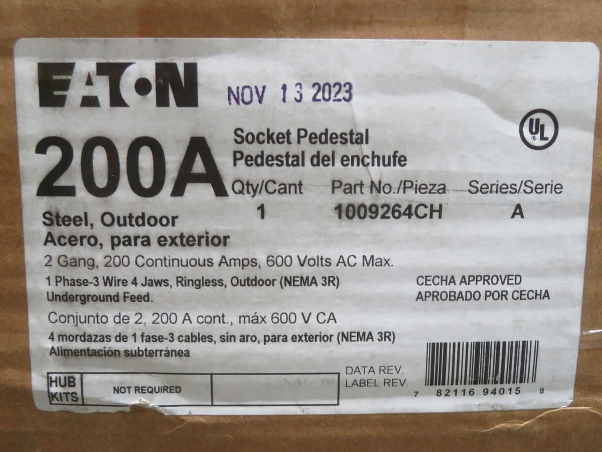 EATON 1009264CH 2-POSITION (2-GANG) METERED PEDESTAL T268685 - PLUGS & RECEPTACLES