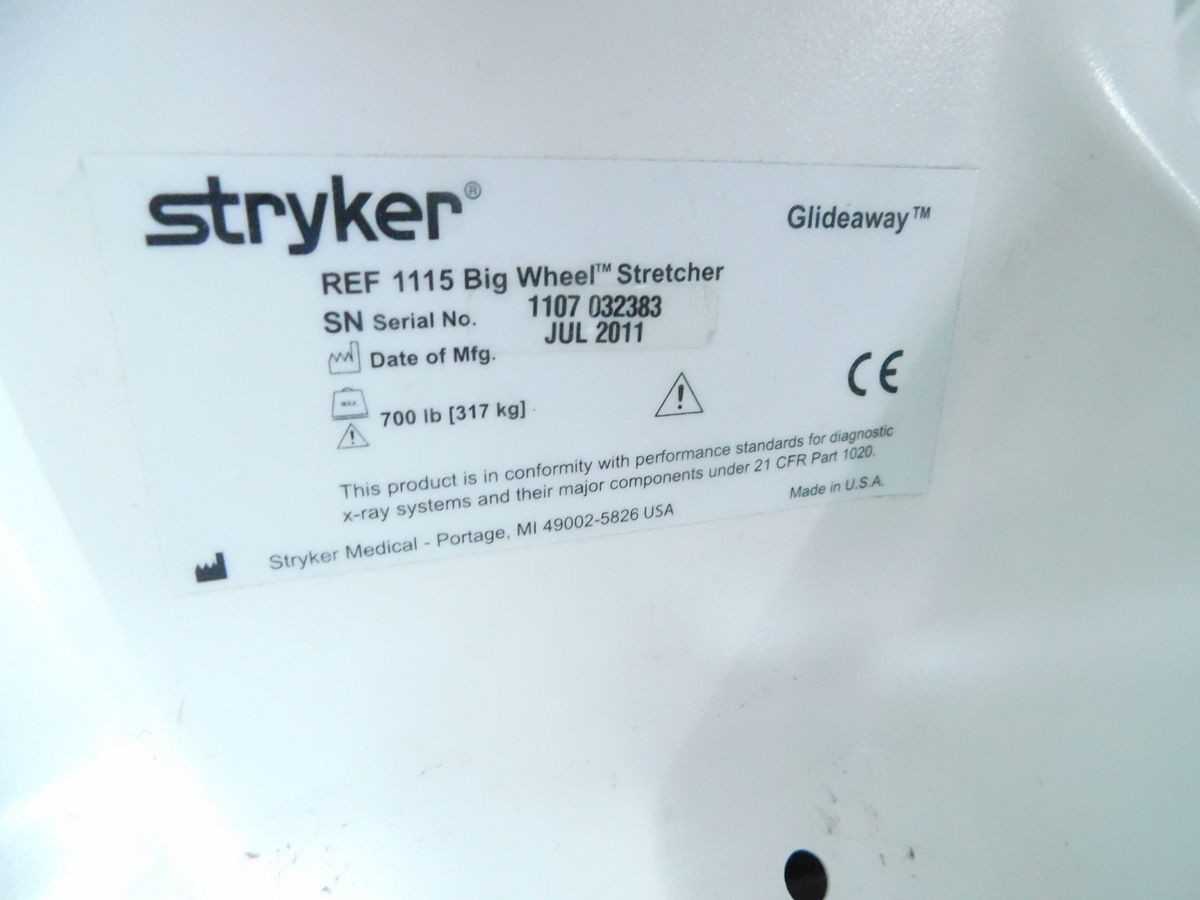 STRYKER 1115 BIG WHEEL STRETCHER - MISCELLANEOUS