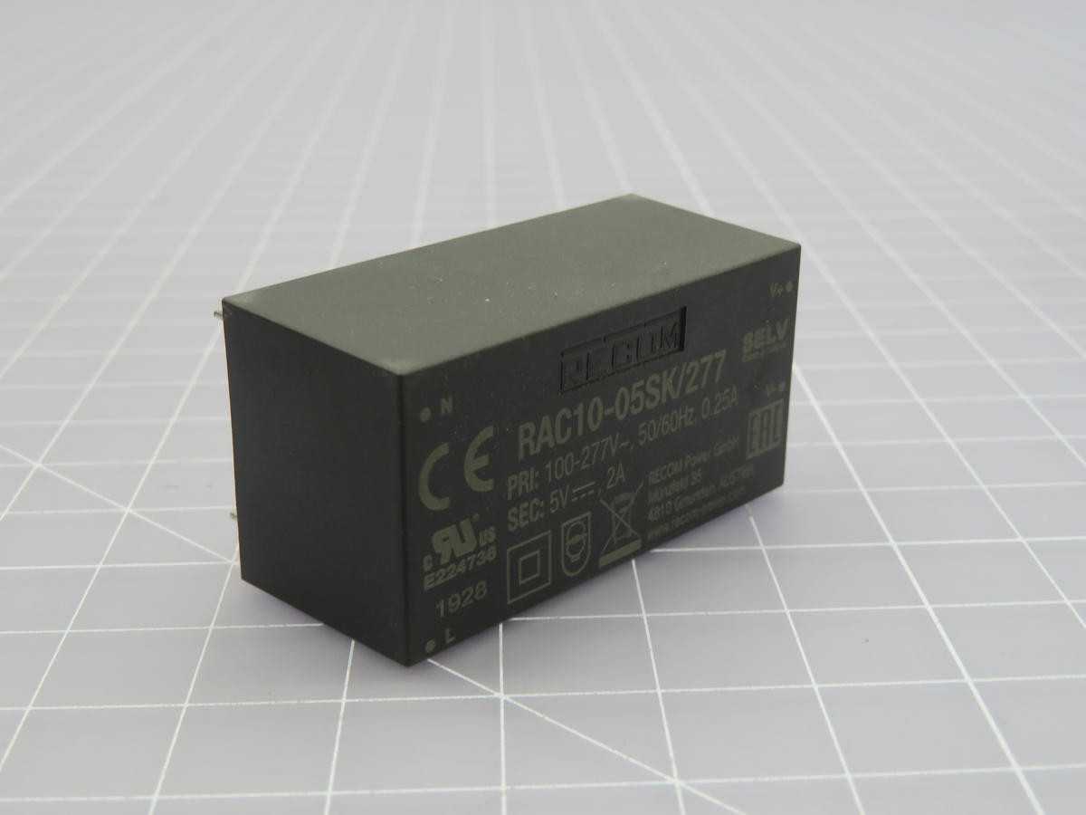 RECOM RAC10-05SK/277 PS, 100-277VAC IN, 5VDC OUT, 10W POWER, 2A MAX OUT, 4000V ISOL - POWER SUPPLIES