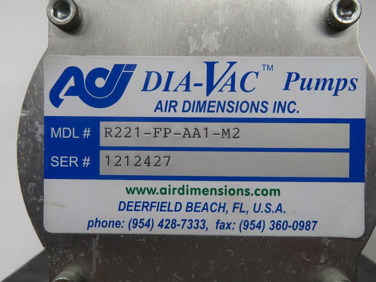 DIA-VAC R221-FP-AA1-M2 DIAPHRAGM PUMP T269016 - DIAPHRAGM PUMP