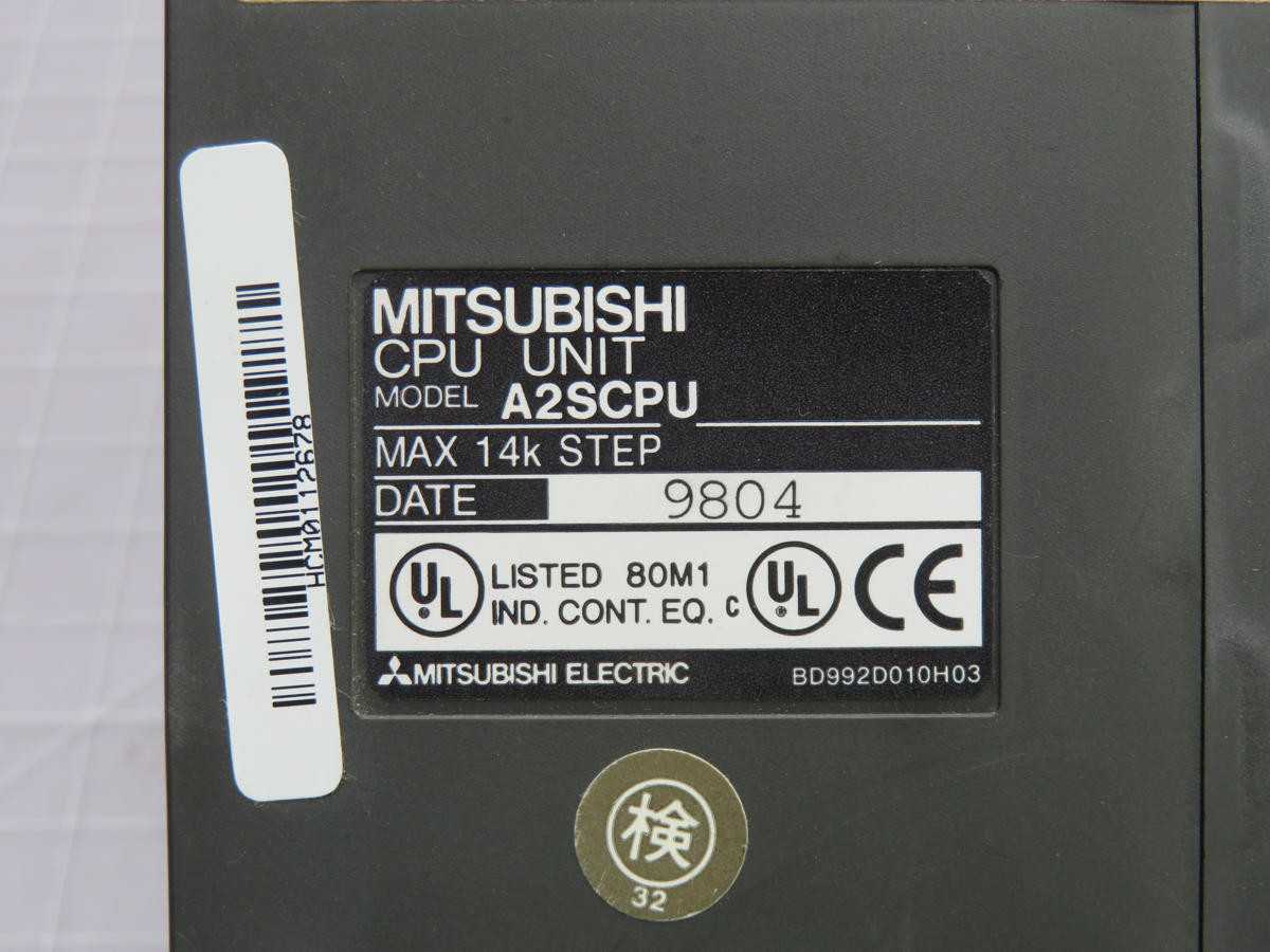 MITSUBISHI A2A-SCPU, PLC, 14K MEMORY, 1024 I/O, 0.75ΜS/INST, 5V DC POWER, 0.9A CURRENT - PLC MODULES