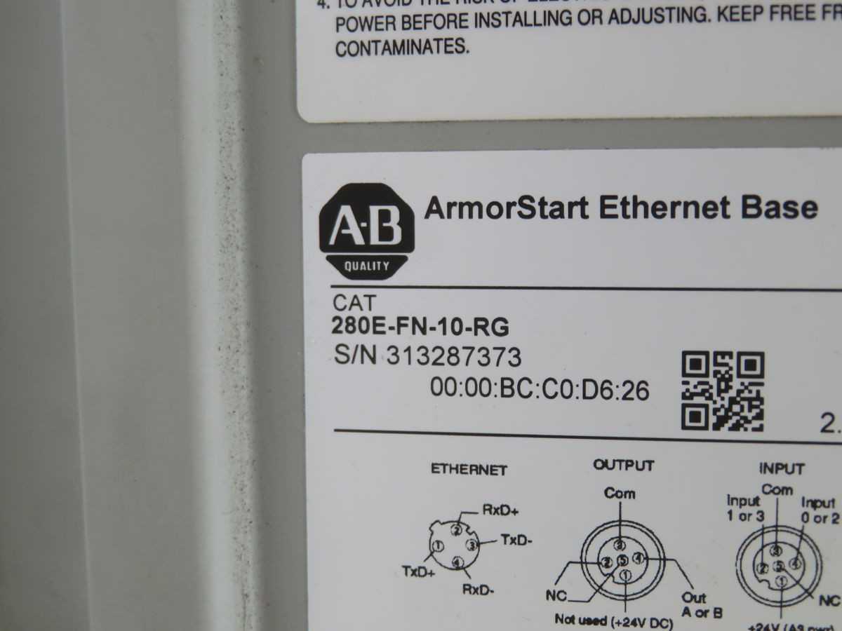ALLEN BRADLEY 280E-FN-10-RG 284E-FVD4P0Z-10-RRG-SBG-DB1-EMI ARMORSTART INTEGRATED ASSEMBLY ETHERNET/IP VERSION T269135 - INDUSTRIAL PARTS