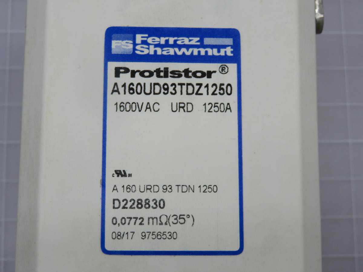 Ferraz Shawmut A1-60UD93TDZ1250 Fuses, 1250A Current, 1600VAC Voltage, 200KA IR, Gr Char - FUSES