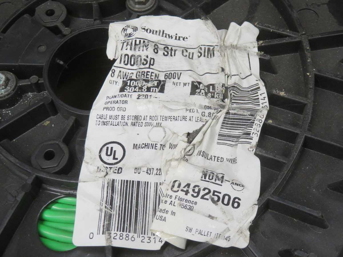 SOUTHWIRE THHN 8 STR CU SIM GREEN CABLE 8 AWG 600 V T268509 - ELECTRICAL WIRE