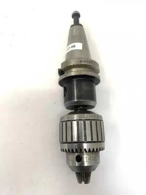 JACOBS 14N BALL BEARING SUPER CHUCK WITH NIKKEN BT40 HOLDER, 1/2" CAPACITY - MACHINING TOOLING & PARTS