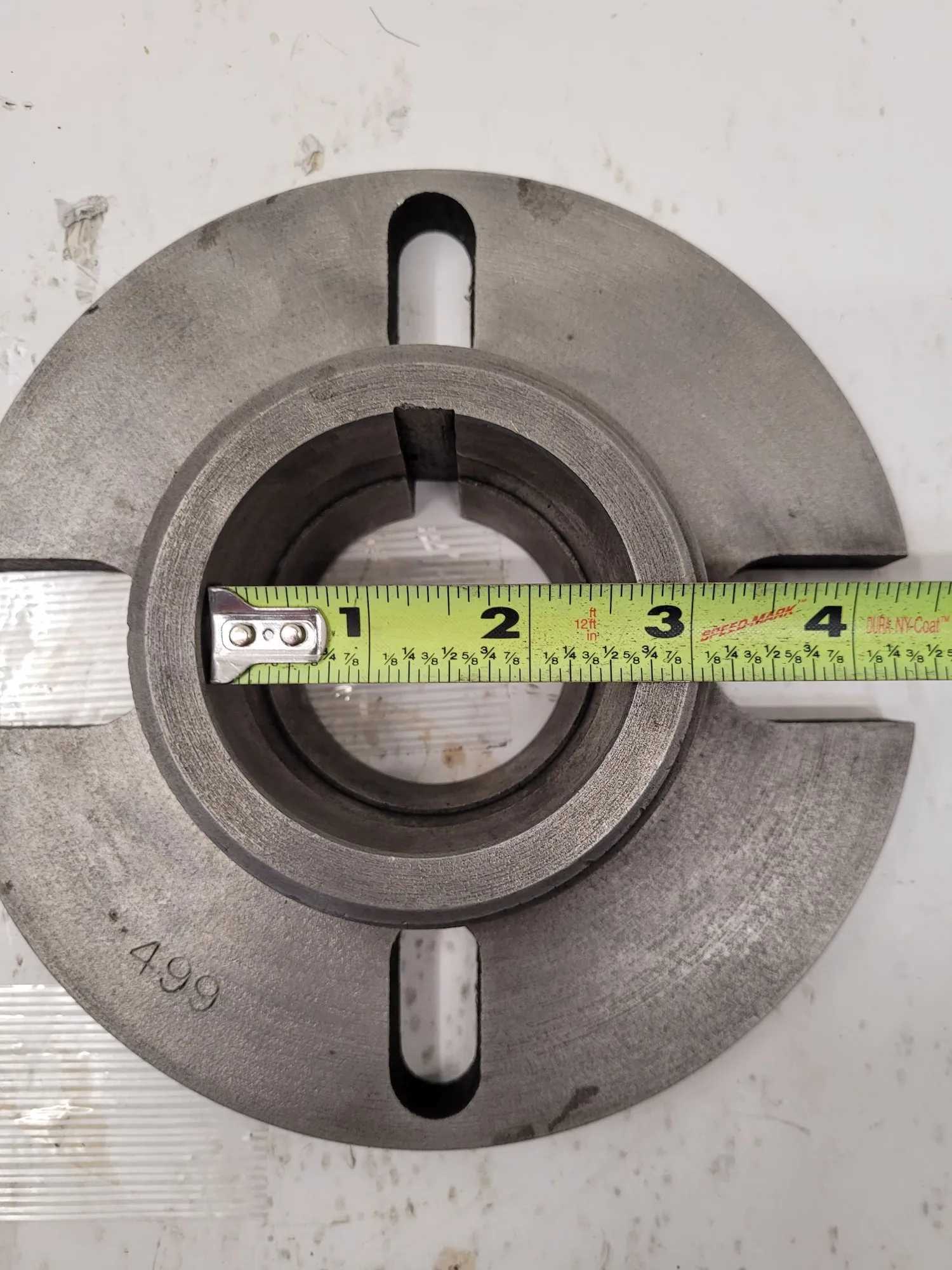 7.5" FACE PLATE W/ L-0 MOUNT - OVERALL DIAMETER: 7.5", CENTER HOLE OD: 3.75" - MACHINE TOOLING