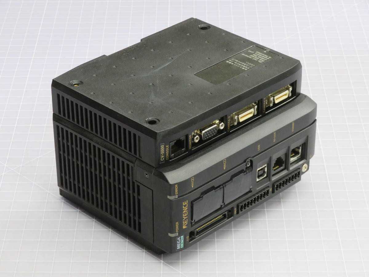 KEYENCE CV-5500, CONTROLS PLCS, 2 CAM IN, 16 DI, 24 DO, ETH, RS-232C, USB, 2 STROBE CH, 24 VDC - PLC MODULES