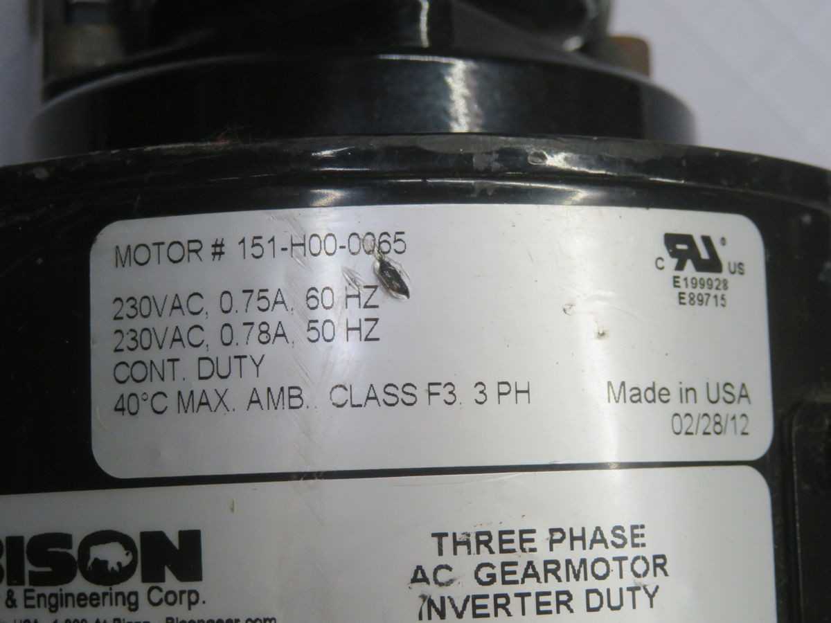 BISON 027-756-4460 151-H00-0065 AC GEARMOTOR T264685 - GEARMOTOR