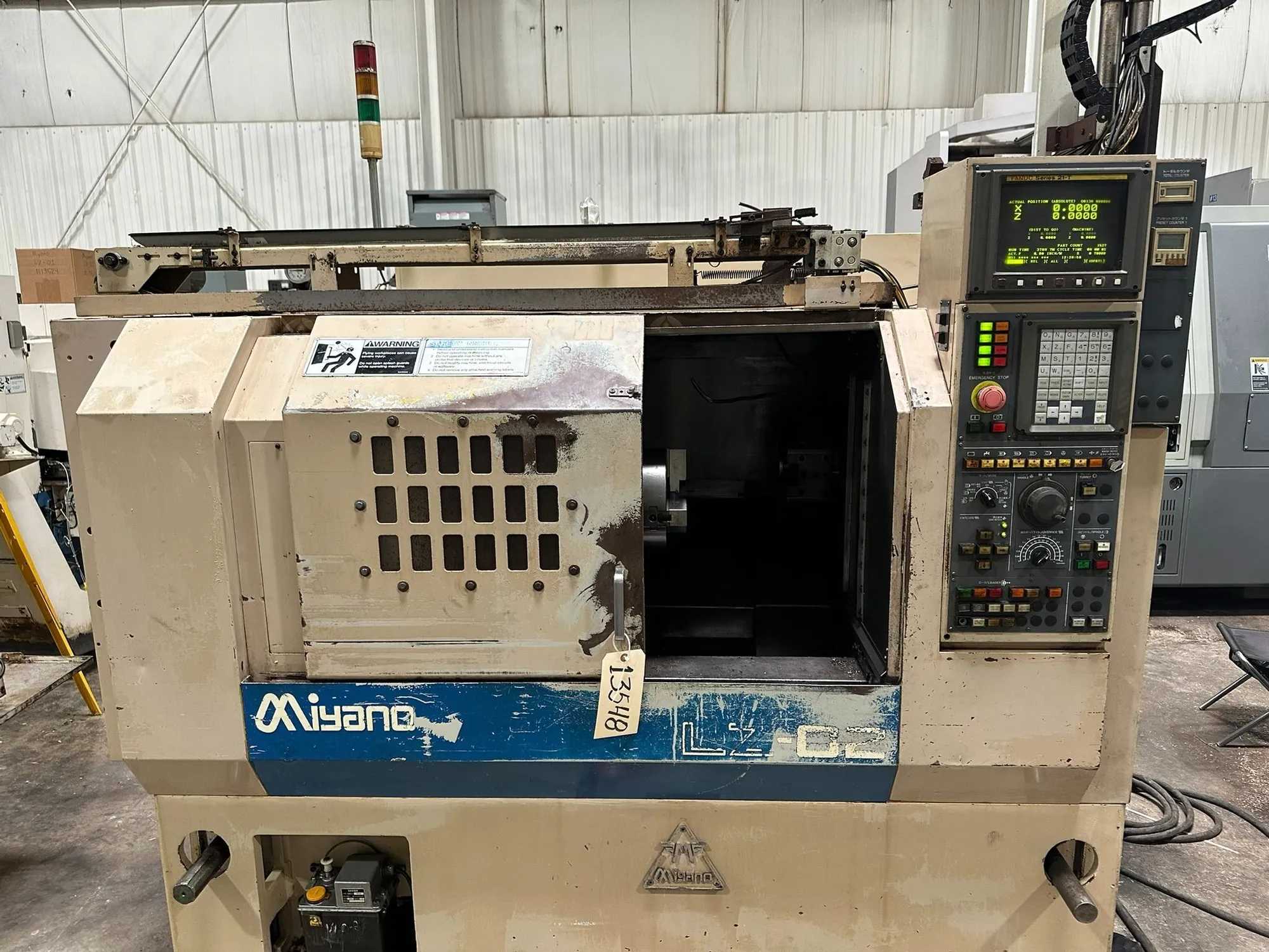 1998 MIYANO LZ-02 CNC LATHE, FANUC 21T, 10-POS TURRET, 5 LIVE TOOLS, 4.7" DIA, 15 HP, 2.4" BORE - CNC LATHES 1998 MIYANO LZ-02 CNC LATHE, FANUC 21T, 10-POS TURRET, 5 LIVE TOOLS, 4.7" DIA, 15 HP, 2.4" BORE - CNC LATHES