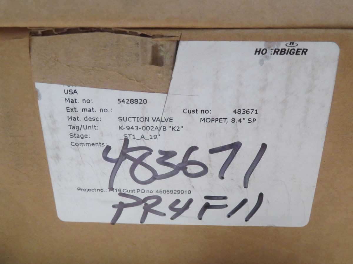 HOERBIGER K-943-002A/B K2 SUCTION VALVE T267719 - VALVES