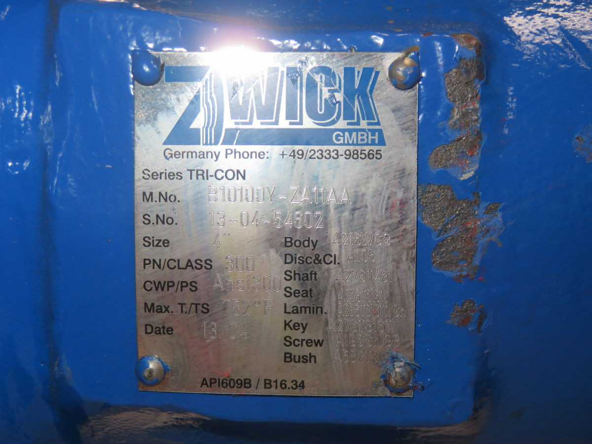 Zwick B10100Y-ZA11AA Valve Assembly T265438 - BUTTERFLY VALVE