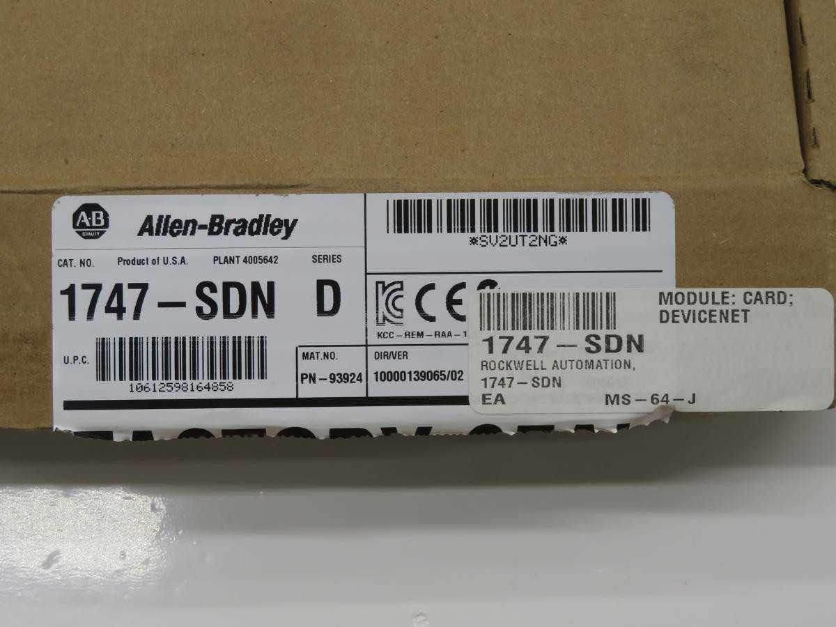 Allen Bradley 1747-SDN Control PLC, 5-24VDC Power, 90-500MA Current, 32 Node, 64 I/O Word - SCANNERS