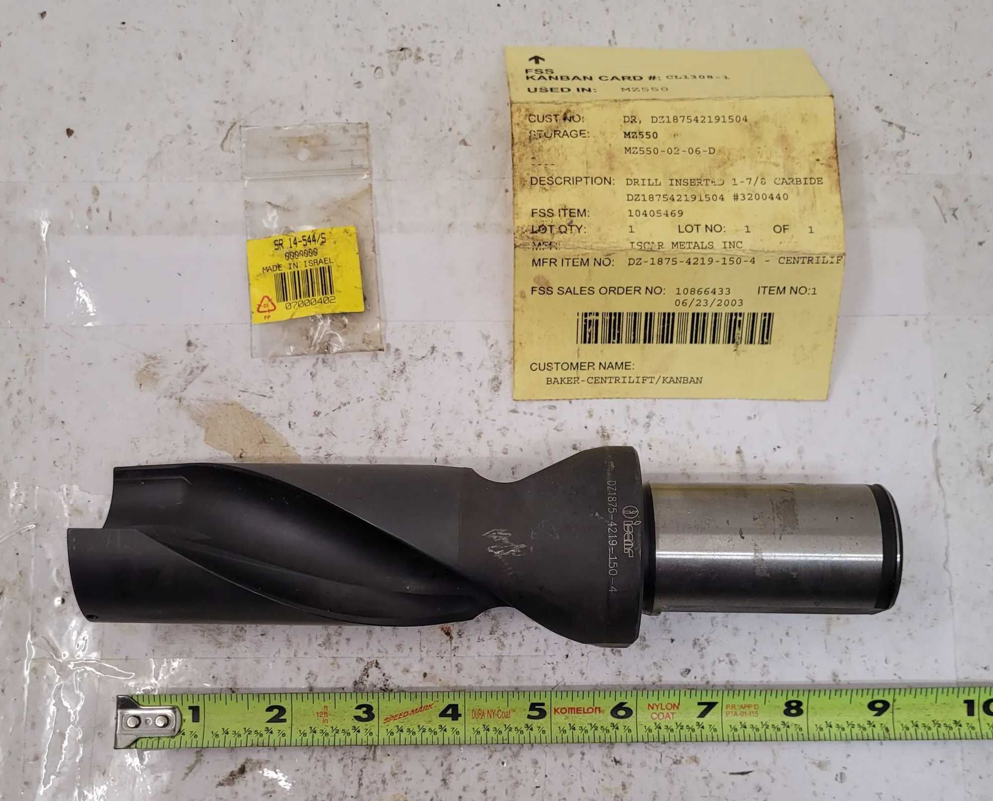 ISCAR DZ1875-4219-150-4 INDEXABLE DRILL, 1.88" DRILL DIAMETER - MACHINING TOOLING & PARTS