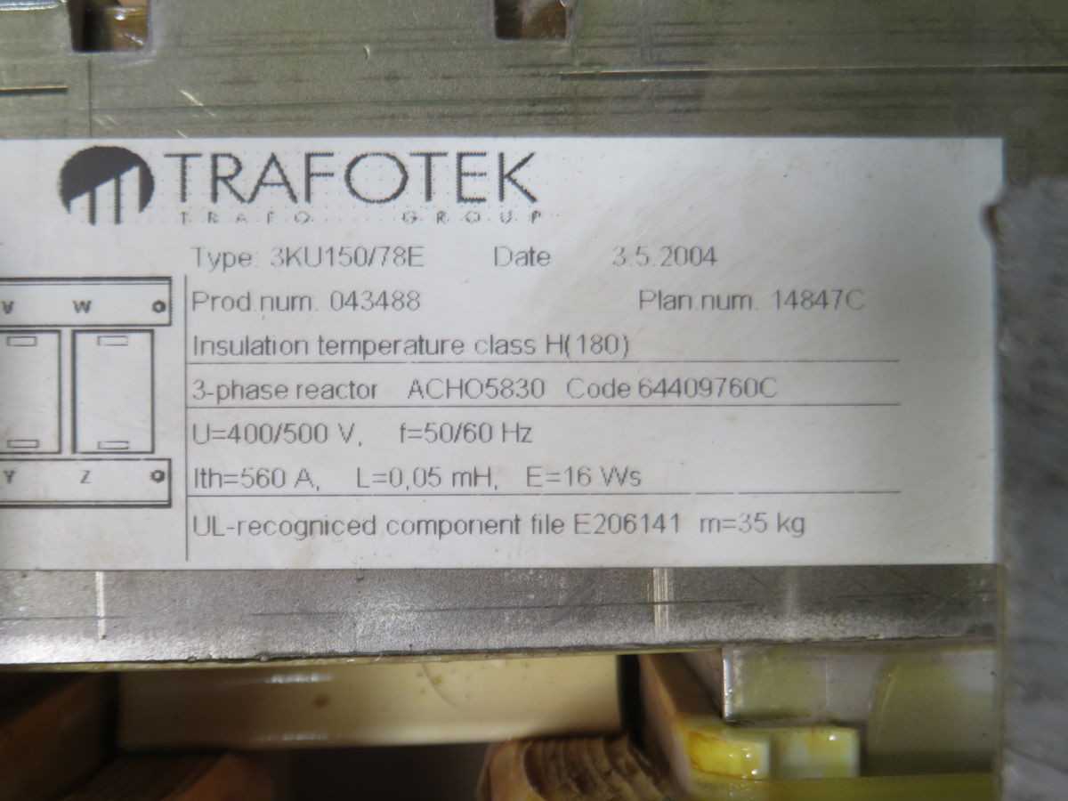 TRAFOTEK 3KU150/78E 043488 TRANSFORMER T263572 - POWER TRANSFORMERS