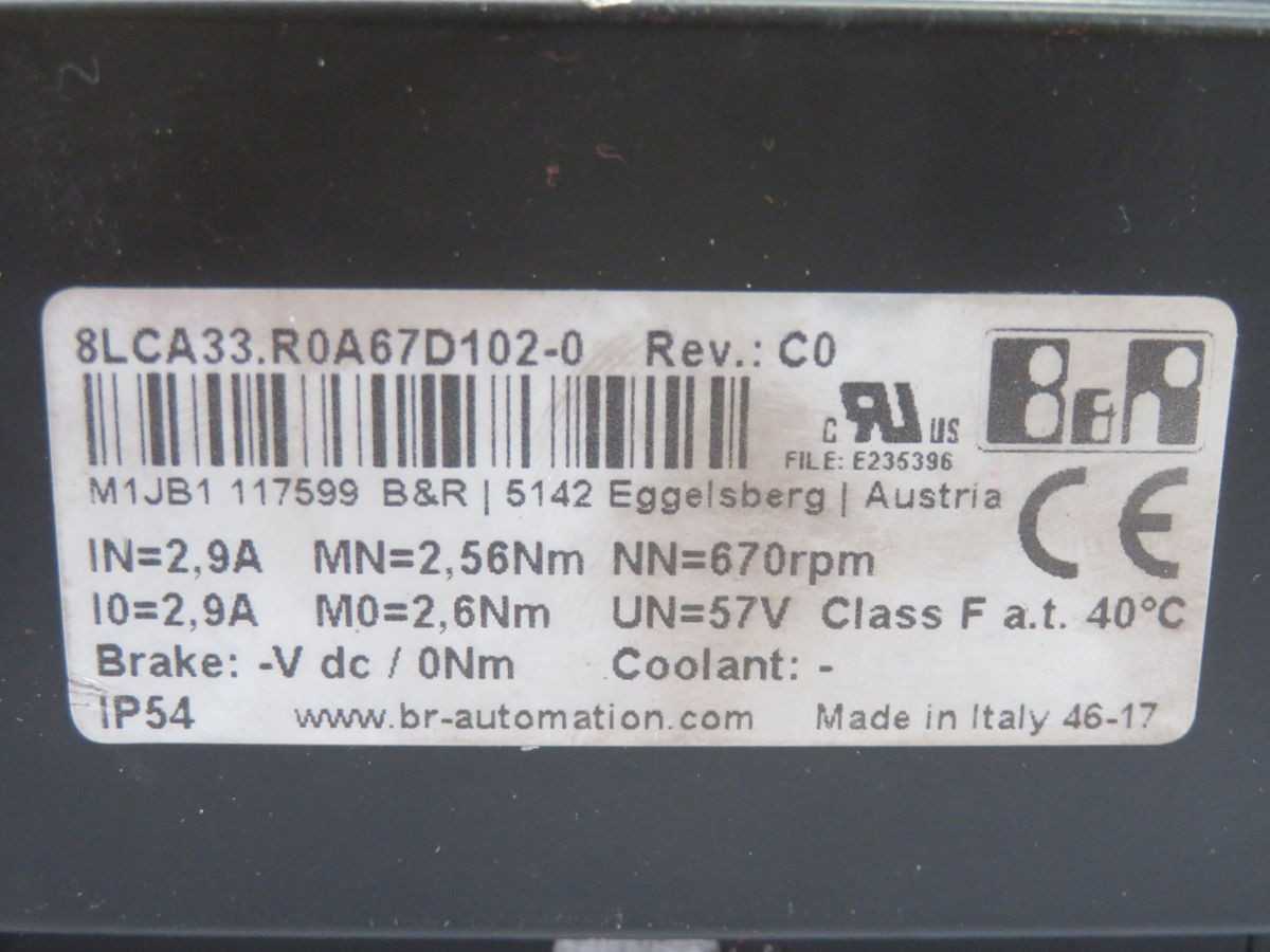 B&R 8LCA33.R0A67D102-0 SYNCHRONOUS MOTOR GEAR T261462 - ELECTRIC MOTORS