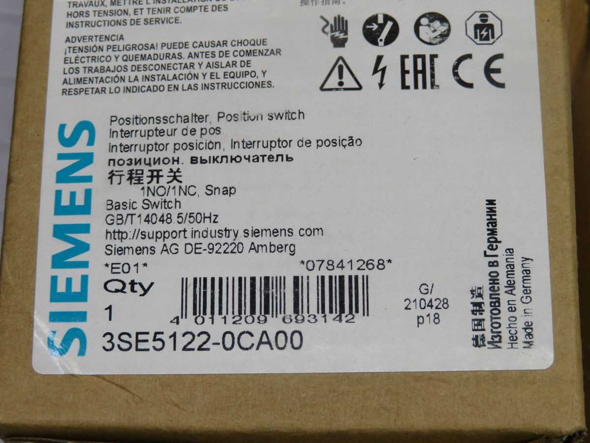 LOT OF 10 SIEMENS 3SE5122-0CA00 POSITION LIMIT SWITCH T257681 - SWITCHES