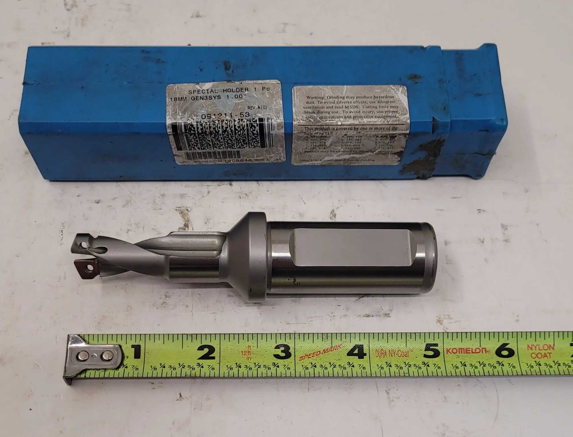 ALLIED MACHINE & ENG. AMEC 091211-53 GEN3SYS INDEXABLE DRILL 18MM DIA / 1" SHANK - MACHINING TOOLING & PARTS