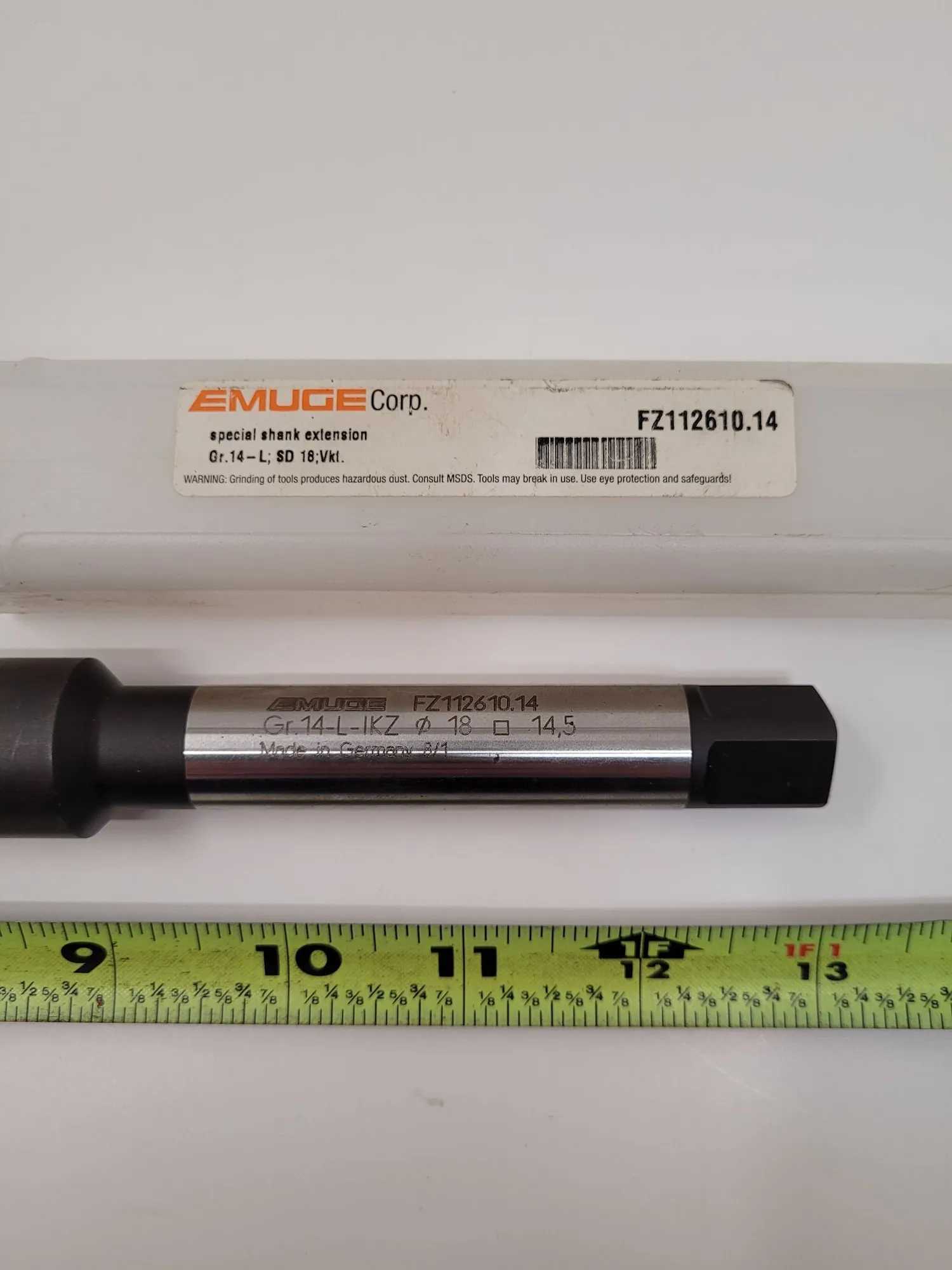 EMUGE FZ112610.14 TAP EXTENSION - 18MM SHANK, 330MM OAL, AXIAL COOLANT FED - MACHINING TOOLING & PARTS